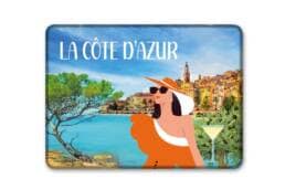 Magnet rectangle souvenir Côte d'Azur illustré d'un paysage méditerranéen