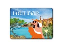 Magnet rectangle souvenir Côte d'Azur illustré d'un paysage méditerranéen