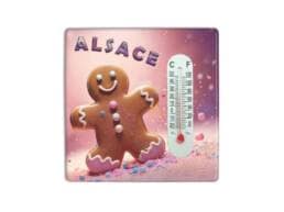 Magnet thermomètre souvenir Alsace avec Mannele traditionnel