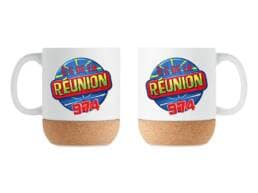 Mug base liège souvenir Île de La Réunion avec logo Réunion 974