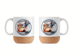 Mug base liège souvenir Toulouse illustré sur le thème de l'espace