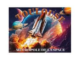 Puzzle 100 pièces souvenir Toulouse illustré d'une navette spatiale
