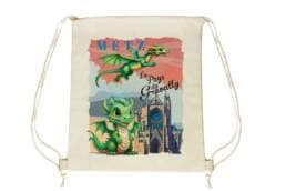 Sac pochon souvenir Graoully Metz avec illustration du dragon légendaire