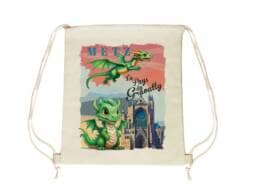 Sac pochon souvenir Graoully Metz avec illustration du dragon légendaire