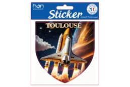 Sticker souvenir Toulouse représentant une navette spatiale