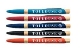 Stylo bois souvenir Toulouse avec croix occitane