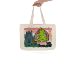 Tote bag souvenir Graoully Metz avec illustration du Graoully