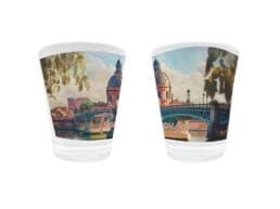 Verre à liqueur souvenir Toulouse avec le Pont Saint-Pierre